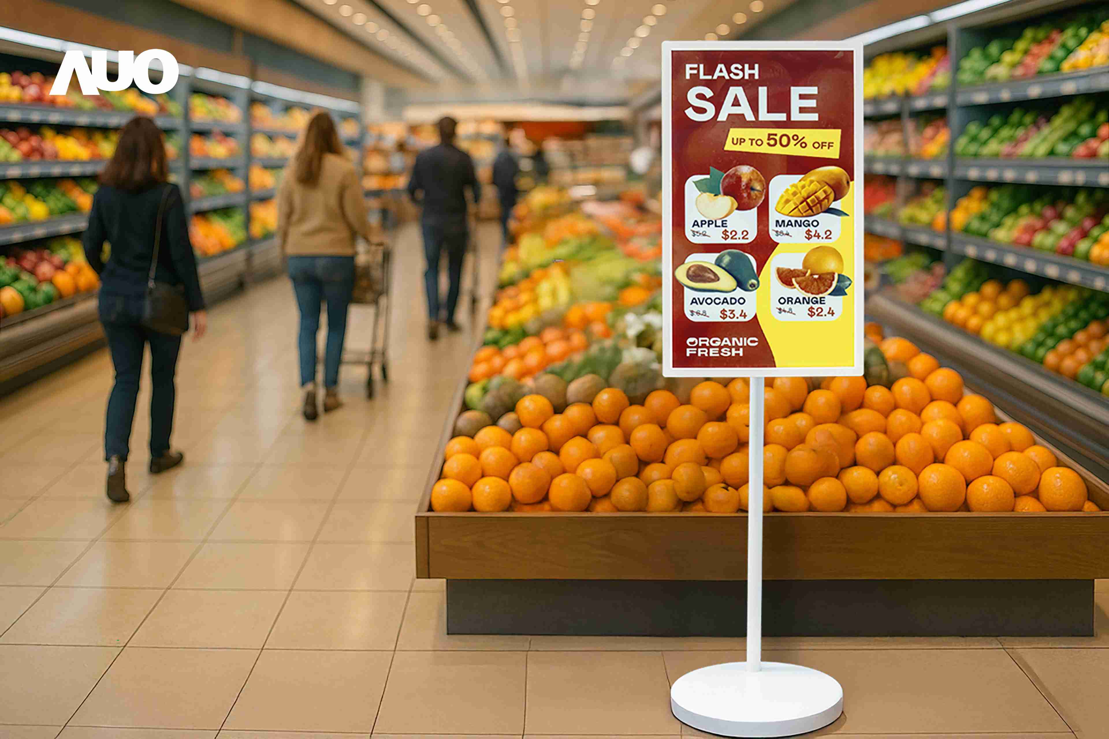 达擎首亮相低功耗、、全彩的〝aecoPost电子纸解决方案〞，，，，仅在更新画面时需要微量的电力驱动，，，无需布建电线的便捷设计，，，使其可灵活应用、、随意置放，，，，并可透过云端或行动装置app，，，，轻松管理及排程广告内容，，，晋升店头营销利器。。。